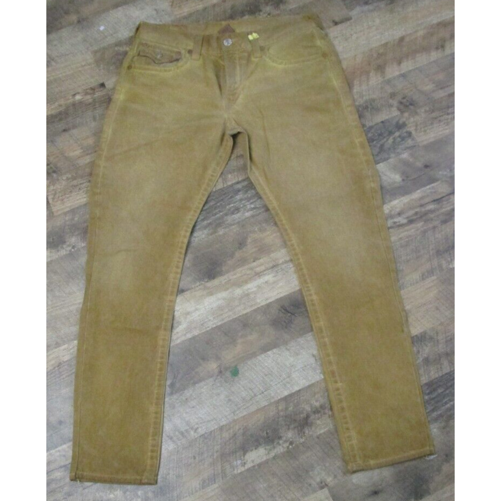 True Religion Ricky Jeans 36 Waist Yellow-ish Tan MADE IN USA